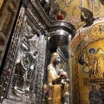 Statue of the Black Madonna inside Montserrat Basilica, a revered spiritual symbol of Catalonia