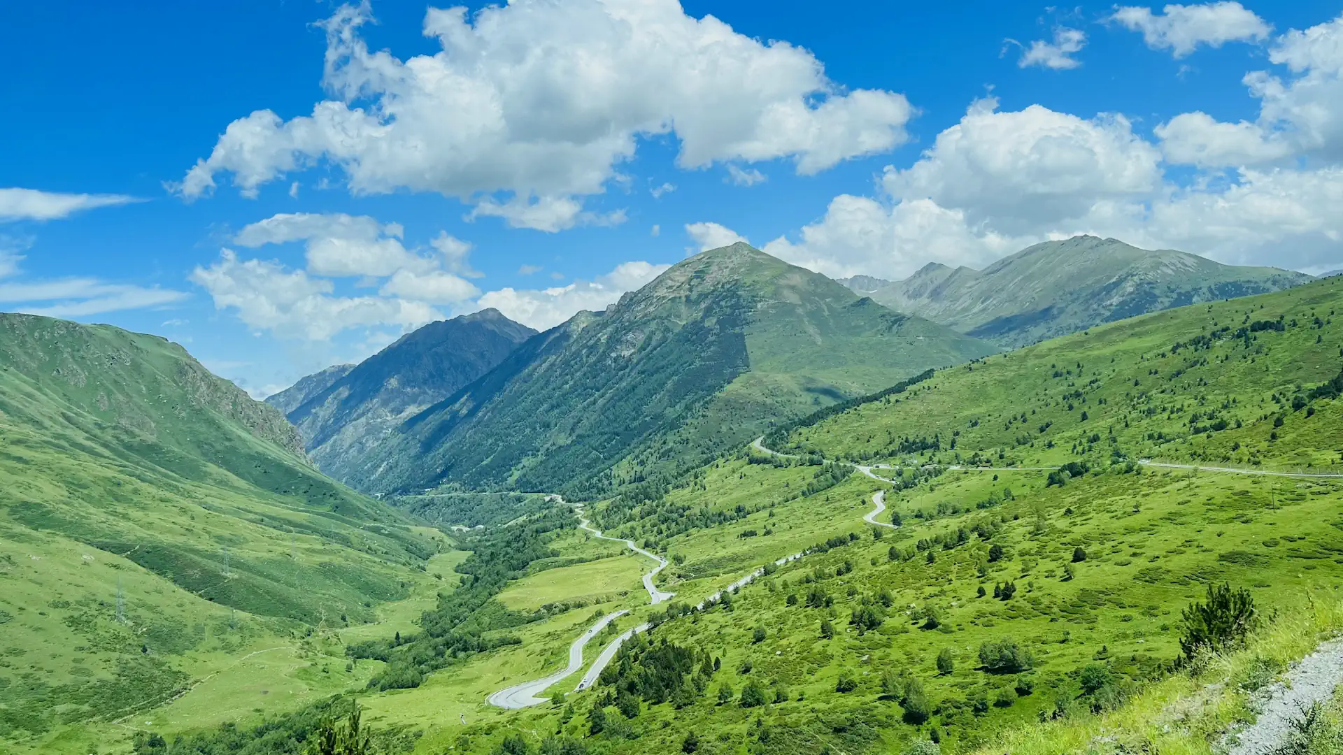 Scenic mountain road in the Pyrenees on the route of a private Andorra day trip from Barcelona