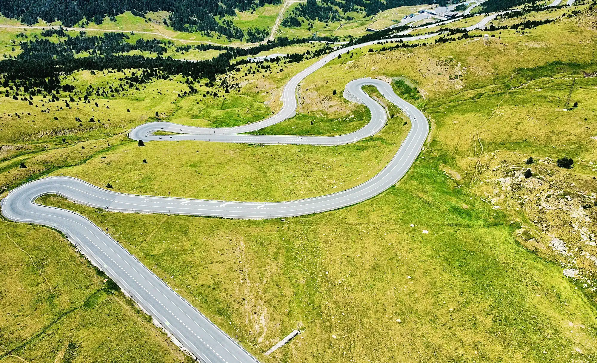 Scenic mountain road in the Pyrenees near Andorra visited on private day trips from Barcelona